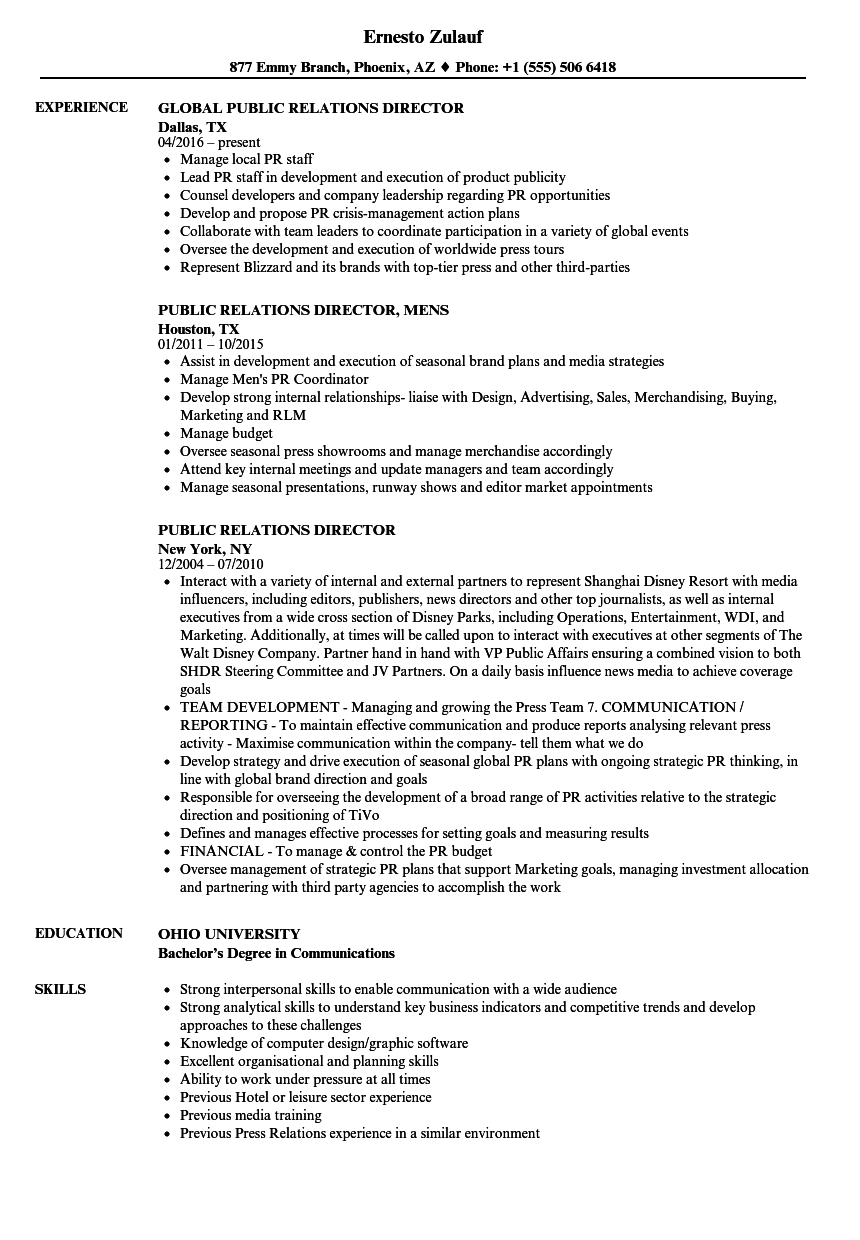 public-relations-resume-public-relations-director-resume-sample