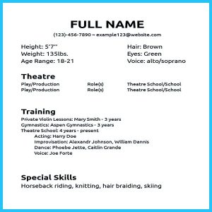 Acting Resume Template 002 Beginner Actor Resume Template Wondrous Ideas Child Beginning