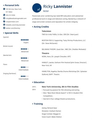 Acting Resume Template Acting Resume Template Sample Actor Resume Advice 20 Tips
