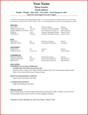 Acting Resume Template Elegant Actor Resume Template Microsoft Word Npfg Online