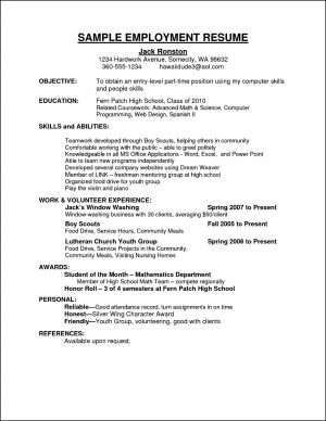 Basic Resume Examples  Employment Resume Examples 100 Images Resume Sample Simple