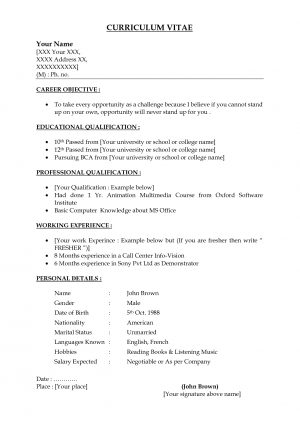 Basic Resume Examples  Job Resume Examples Sample For Any 7 Example Doc Harneet 0 Easy