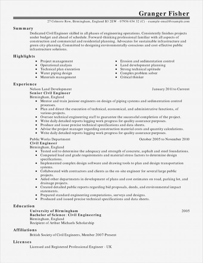 resume example for beginners
