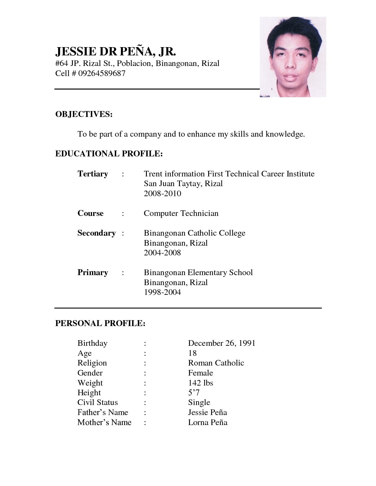 Basic Resume Examples  Resume Templates Basic Example Hirnsturm Resume Examples For