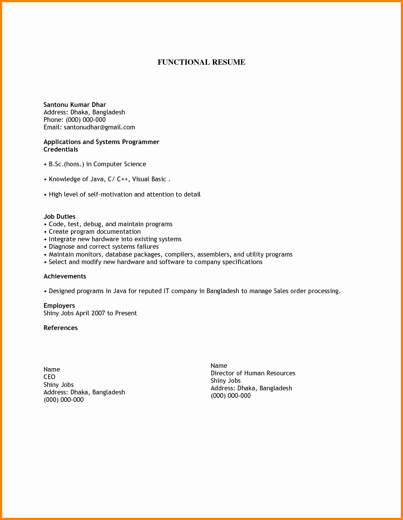 Basic Resume Examples  Simple Resume Examples For Jobs New 8 Easy Resume Format Sample