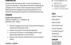 Basic Resume Examples Warehouse Worker Resume Example Template basic resume examples|wikiresume.com
