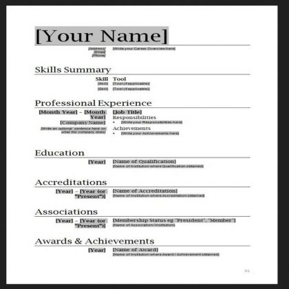 Important Points in a Basic Resume Template - wikiresume.com