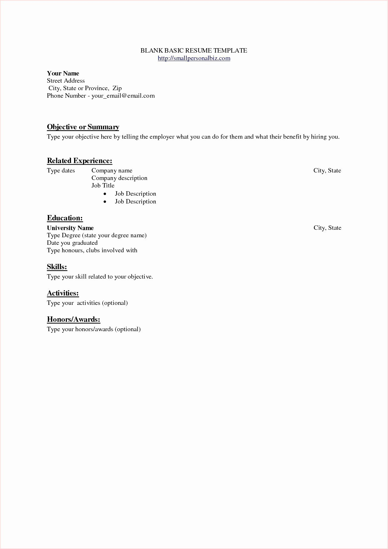 Basic Resume Template Resume Samples Of Skills And Qualifications Valid Basic Resume