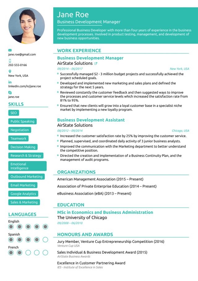 Important points in a basic resume template wikiresume