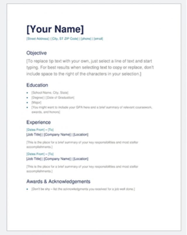 Best Resume Templates 2019 - wikiresume.com