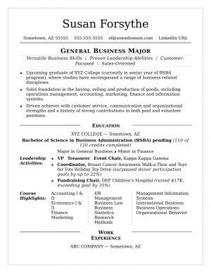College Resume Template College Resume Sample Monster
