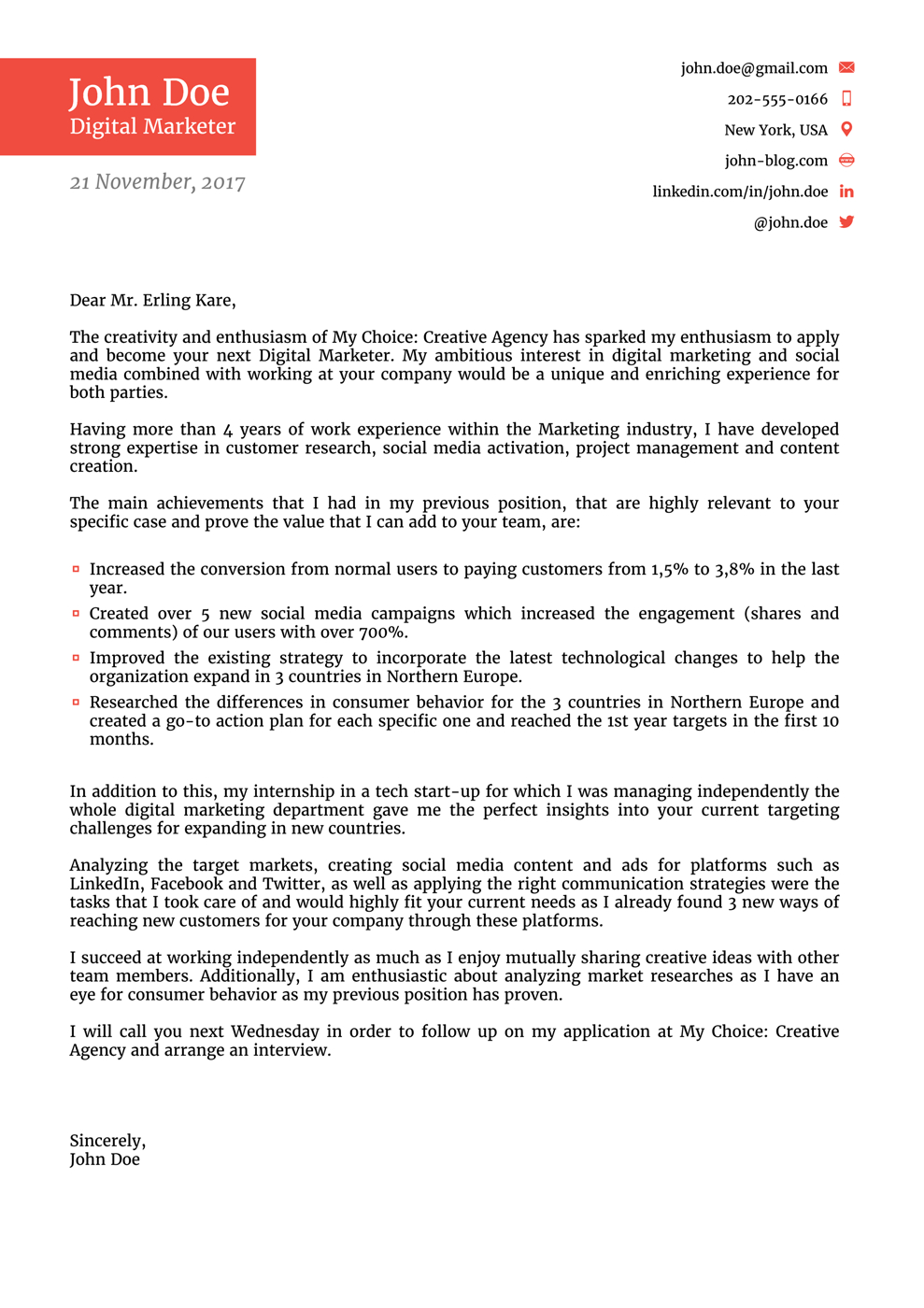 Cover Letter Designs  Cover Letter Templates For 2019 Use Land Your Dream Job Now
