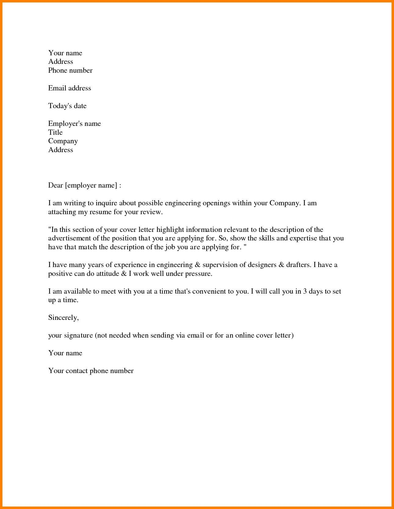 Cover Letter Designs  Inquiry Letter Sample Doc Valid 30 Resume And Cover Letter Cover