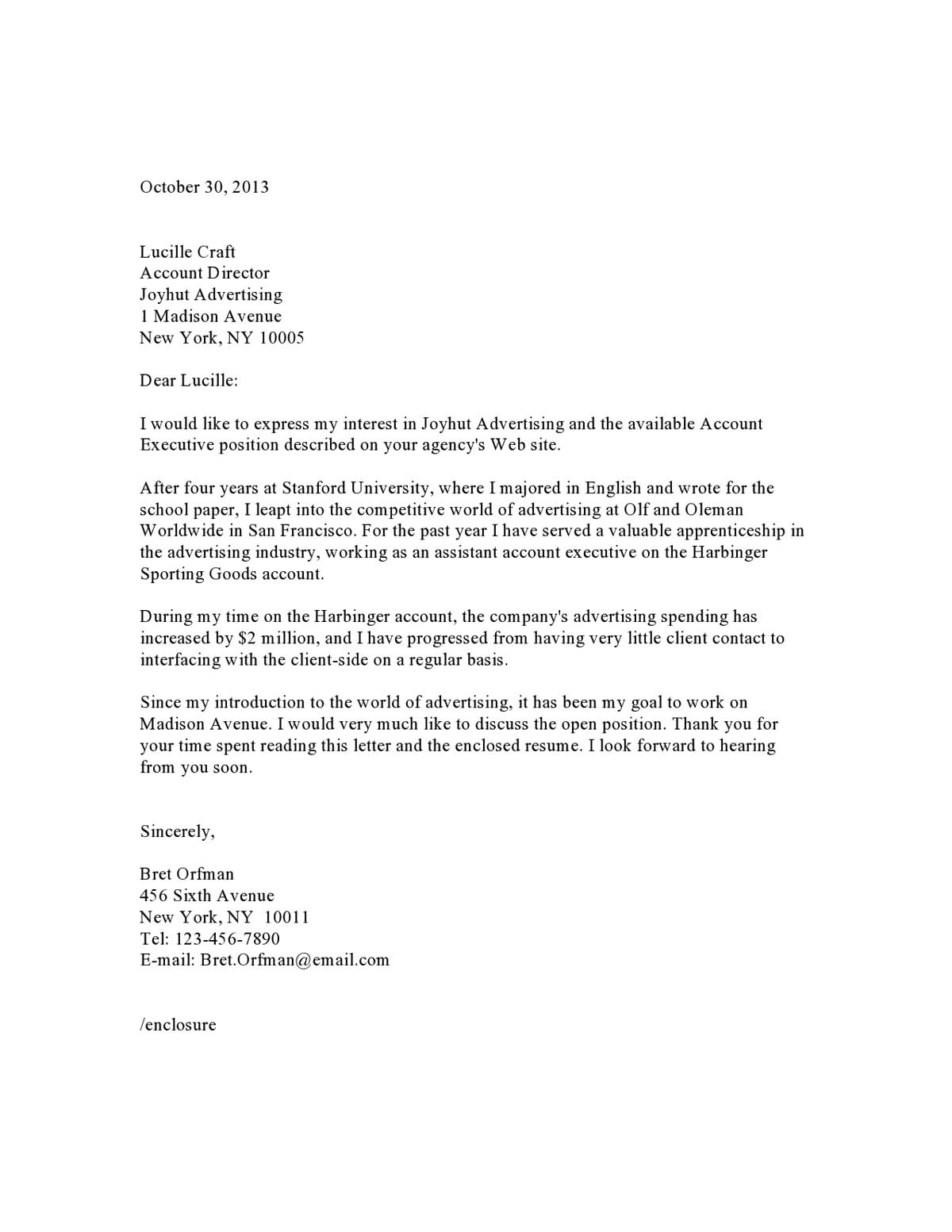 Cover Letter Example Administrative Cover Letter Samples Templates Examples Vault