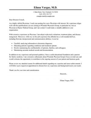 Cover Letter Example Medical Best Doctor Cover Letter Examples Livecareer