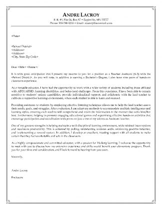 Cover Letter Example Teacher Cover Letter Examples For Teacher Resume ...