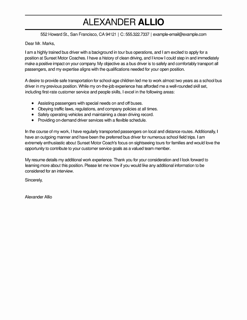 Cover Letter Example Templates Cover Letter For Home Depot Or Amazing Bus Driver Cover Letter