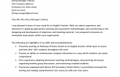 Cover Letter For Teachers Middle School English Teacher Cover Letter Example Template cover letter for teachers|wikiresume.com