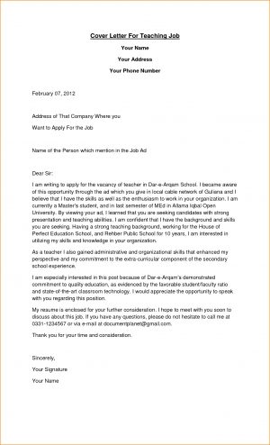 Cover Letter For Teachers Resume Letter For Teachers Sample Cover Letter Teacher Job