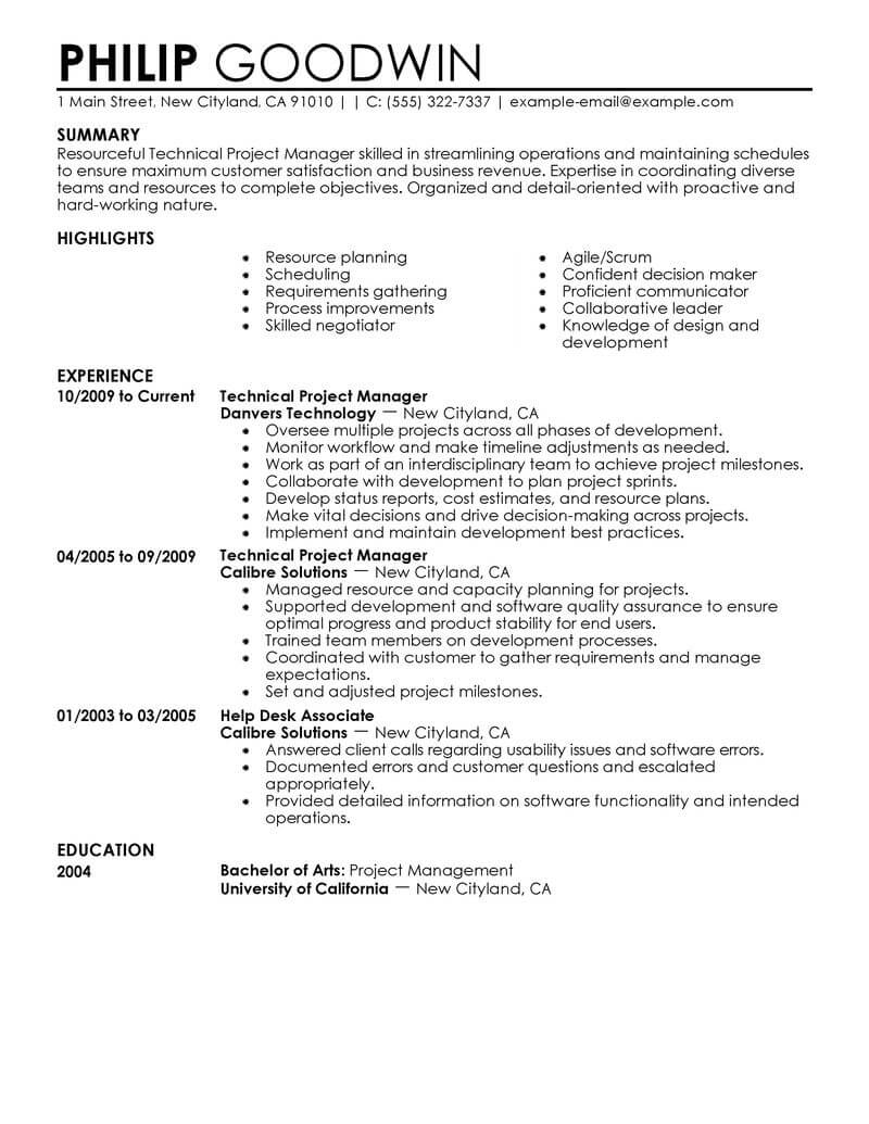 Creating A Resume Technical Project Manager Computers Technology Contemporary 1 creating a resume|wikiresume.com