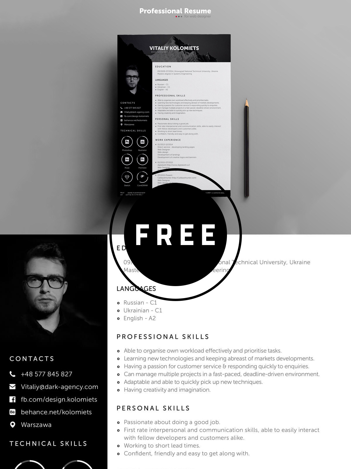 Creative Resume Template Free 5 4 creative resume template free|wikiresume.com