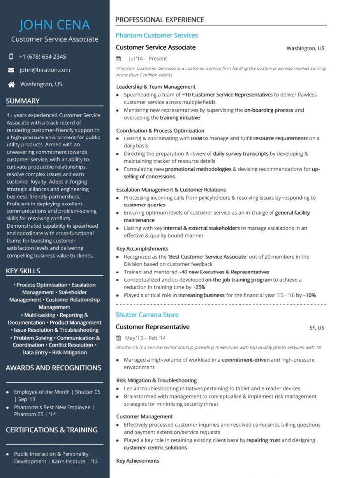 Customer Service Resume Examples - wikiresume.com