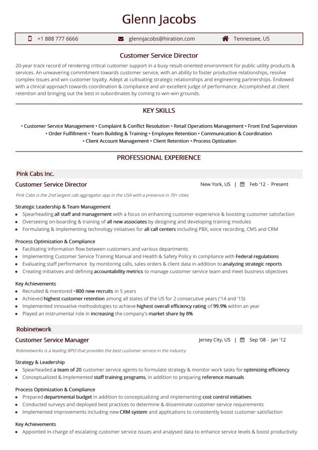 Customer Service Resume Examples Customer Service Resume Examples And ...