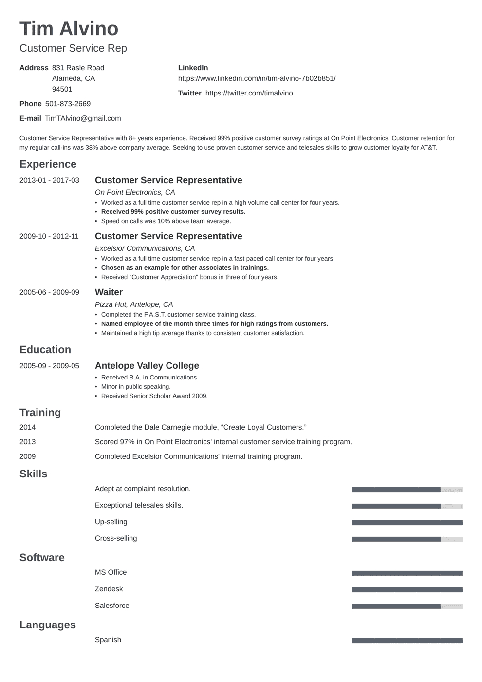 Customer Service Resume Examples Customer Service Resume Sample And Writing Guide 20 Examples