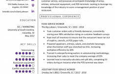 Customer Service Resume Sample Food Service Resume Example Template customer service resume sample|wikiresume.com