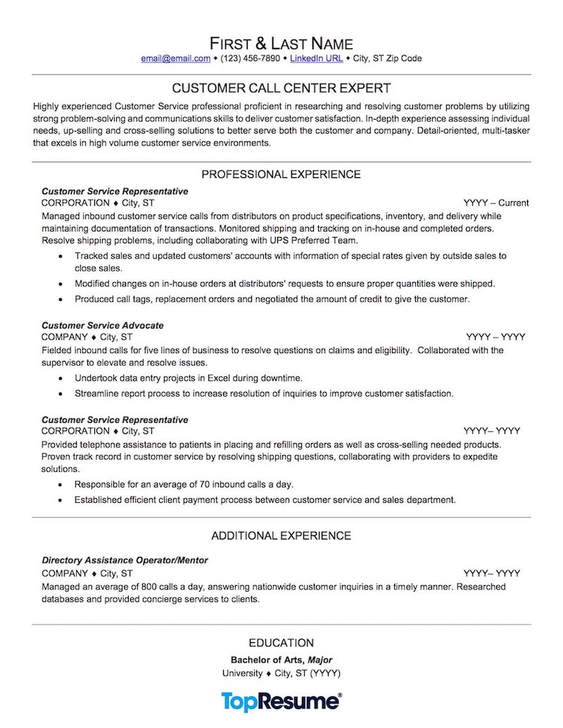 Customer Service Resume Skills Call Center Representative 66ec3732eb customer service resume skills|wikiresume.com