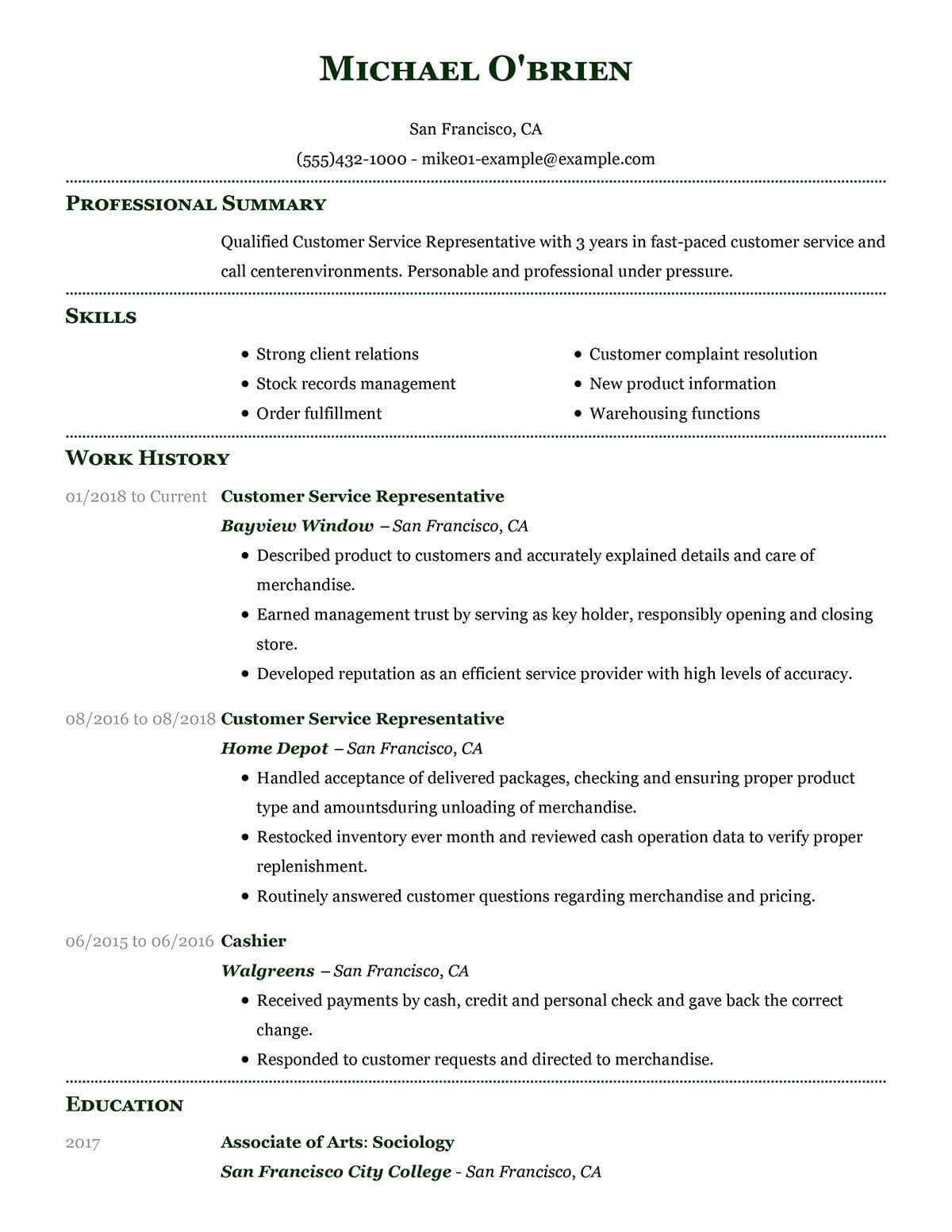 Customer Service Resume Skills Here Is A Customer Service Resume Example That Showcases Strong Use Of Action Words Skills To Match The Job Description And Certifications That Will Help customer service resume skills|wikiresume.com
