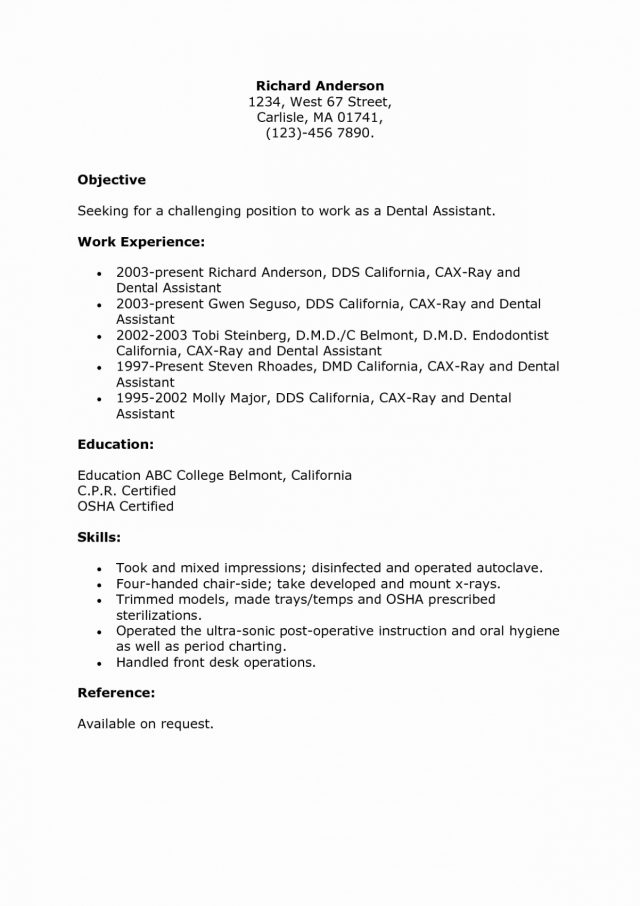 Points To Include On A Dental Assistant Resume - Wikiresume.com