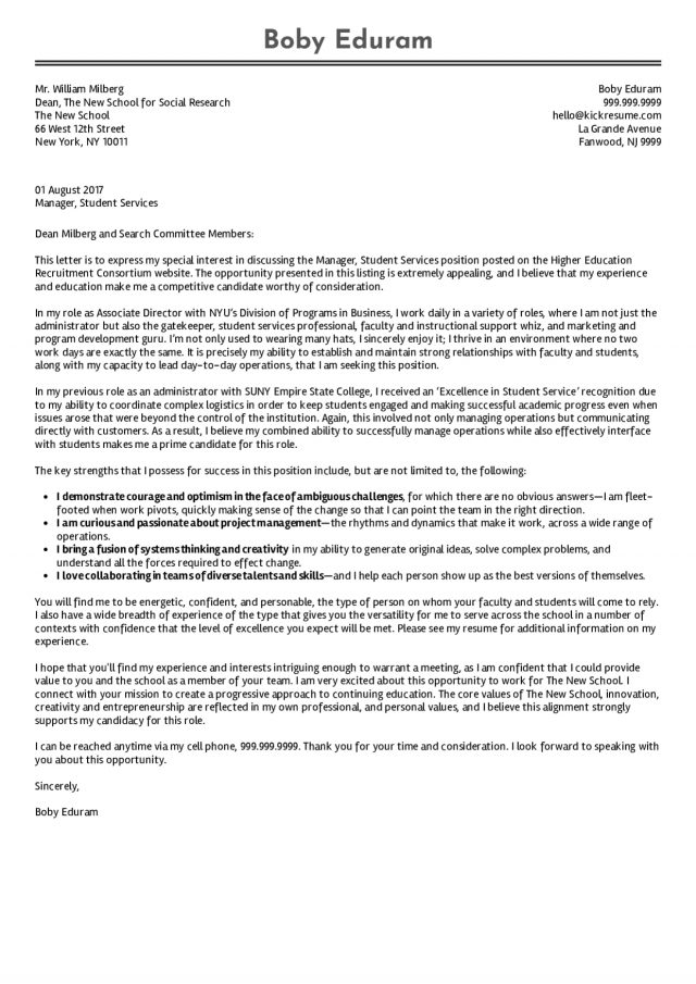 Example Cover Letter Cover Letter Examples Real People Nyu Associate ...