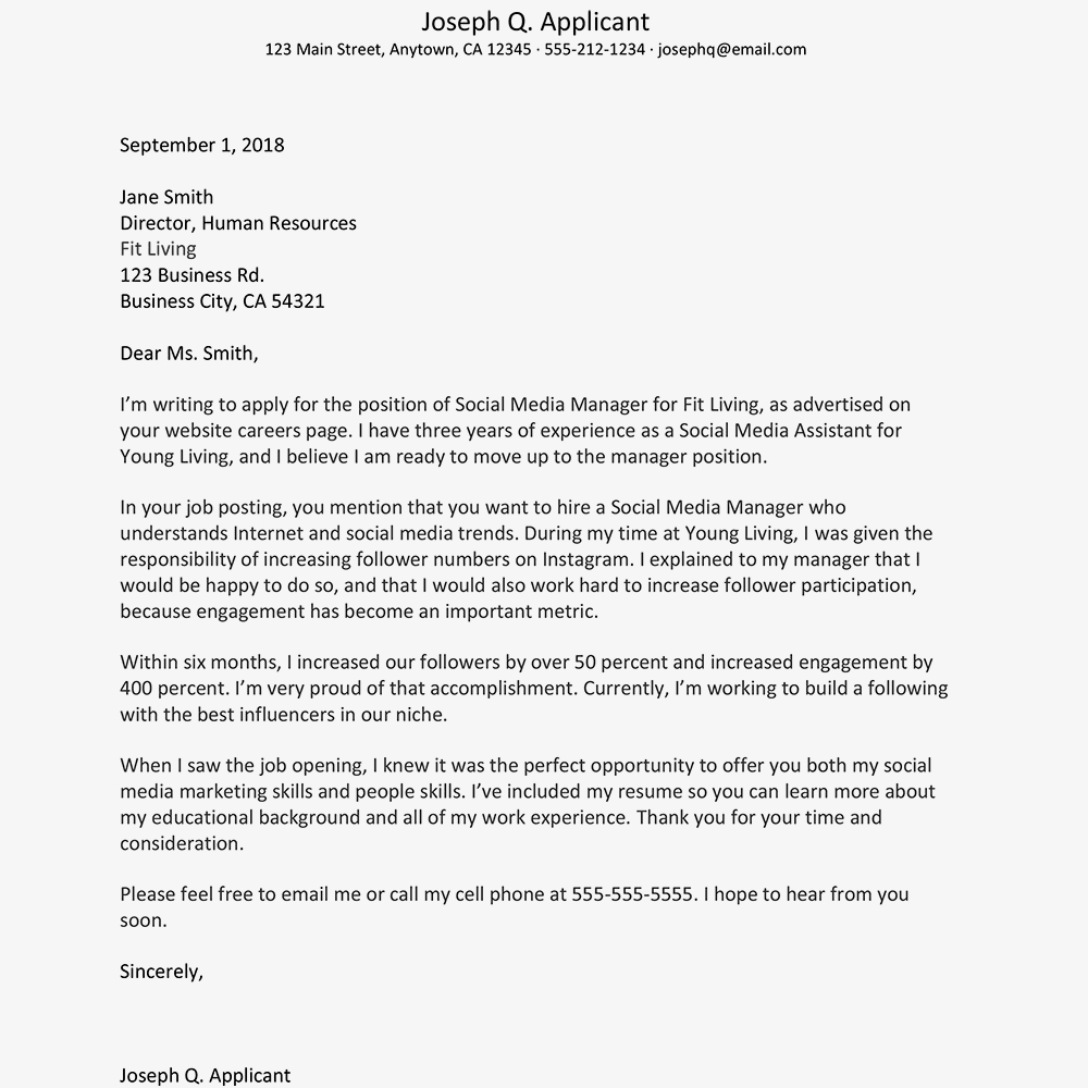 Example Cover Letter Free Cover Letter Examples And Writing Tips