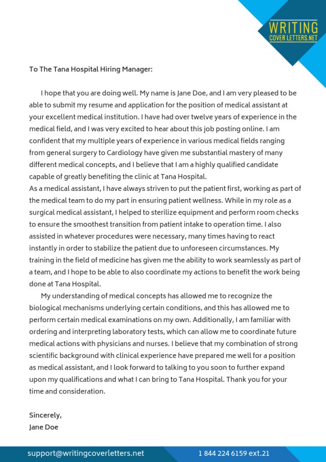 Example Cover Letter Medical Director Cover Letter Professional Expert ...