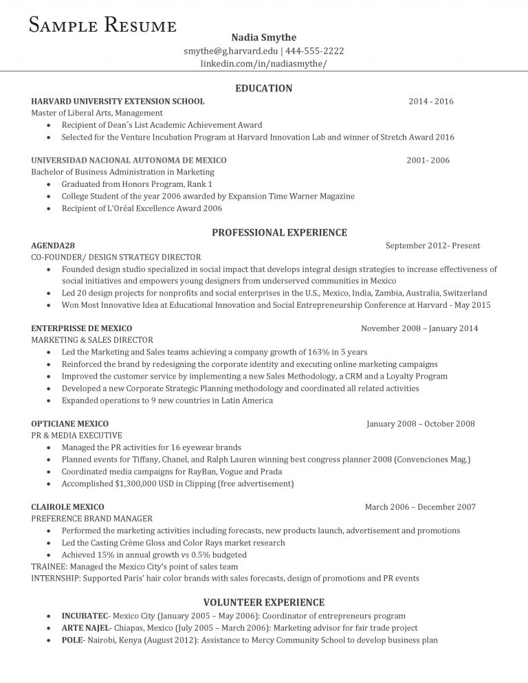 Example Of A Resume - wikiresume.com