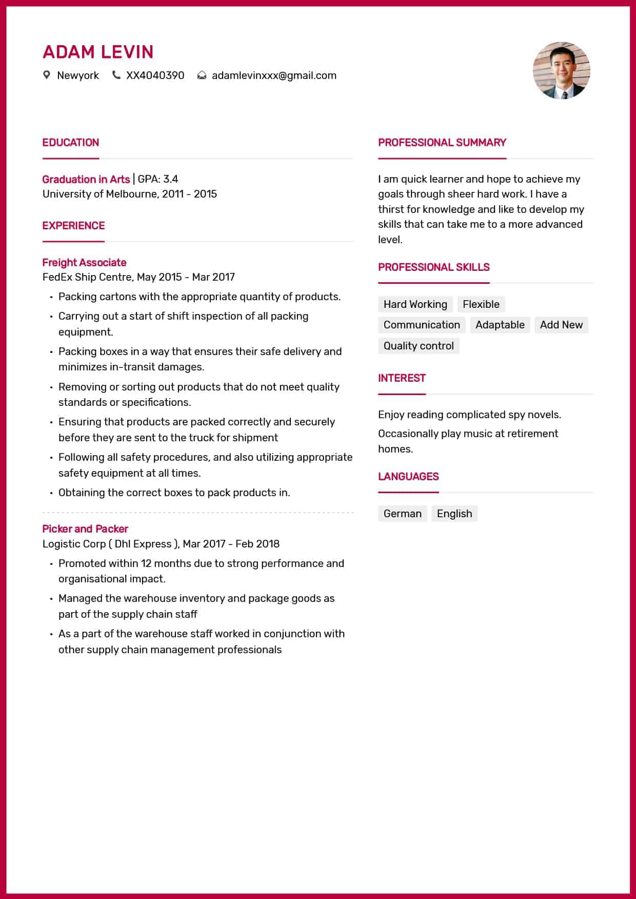 Example Of A Resume Resume Example Picker 1 example of a resume|wikiresume.com
