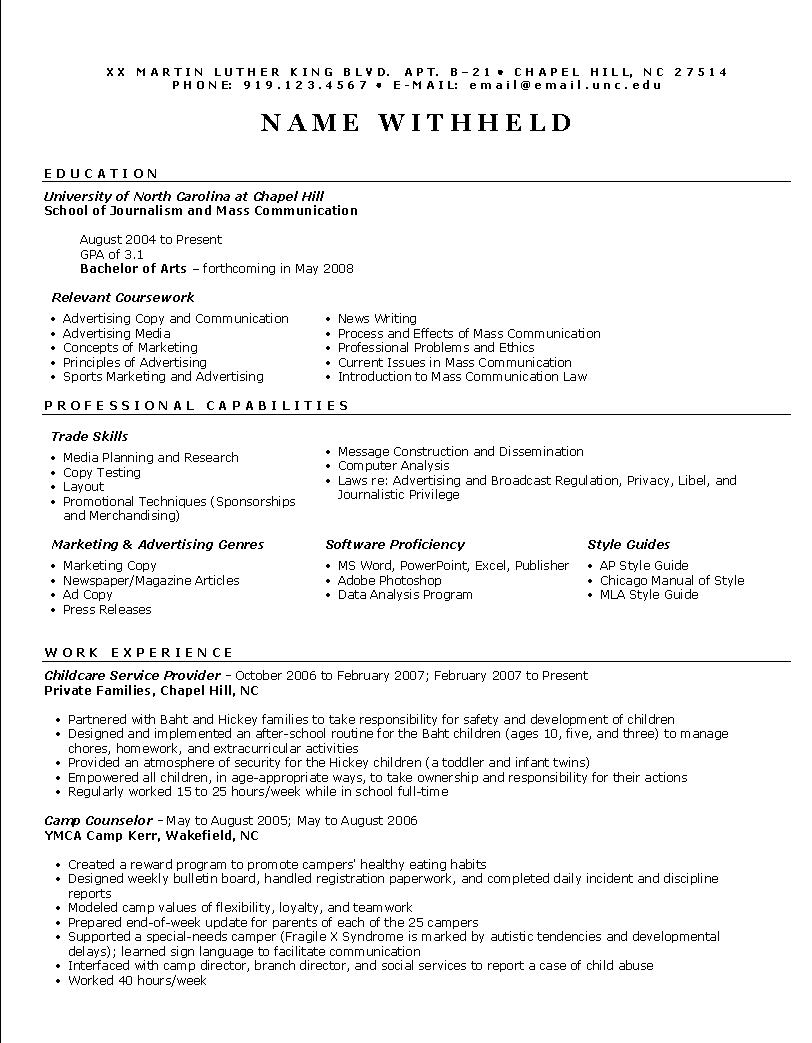 Example Of Resume Advertising Resume Example Sample Marketing Resumes