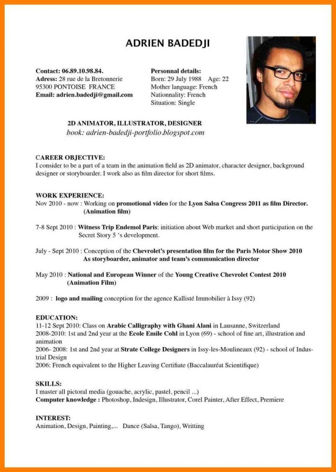 Example Of Resume Example Resume English Cv Profile Examples For ...