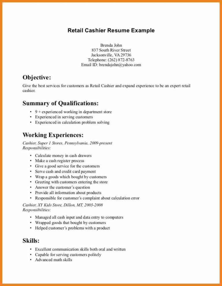 Examples Of Objectives For Resumes - Examples Of Objectives For Resumes Retail Resume Object Resume Objectives Examples 2018 Resume Objective Examples 768x989