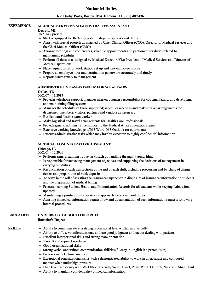 Executive Assistant Resume Resume For Medical Administrative Assistant Cablomongroundsapexco