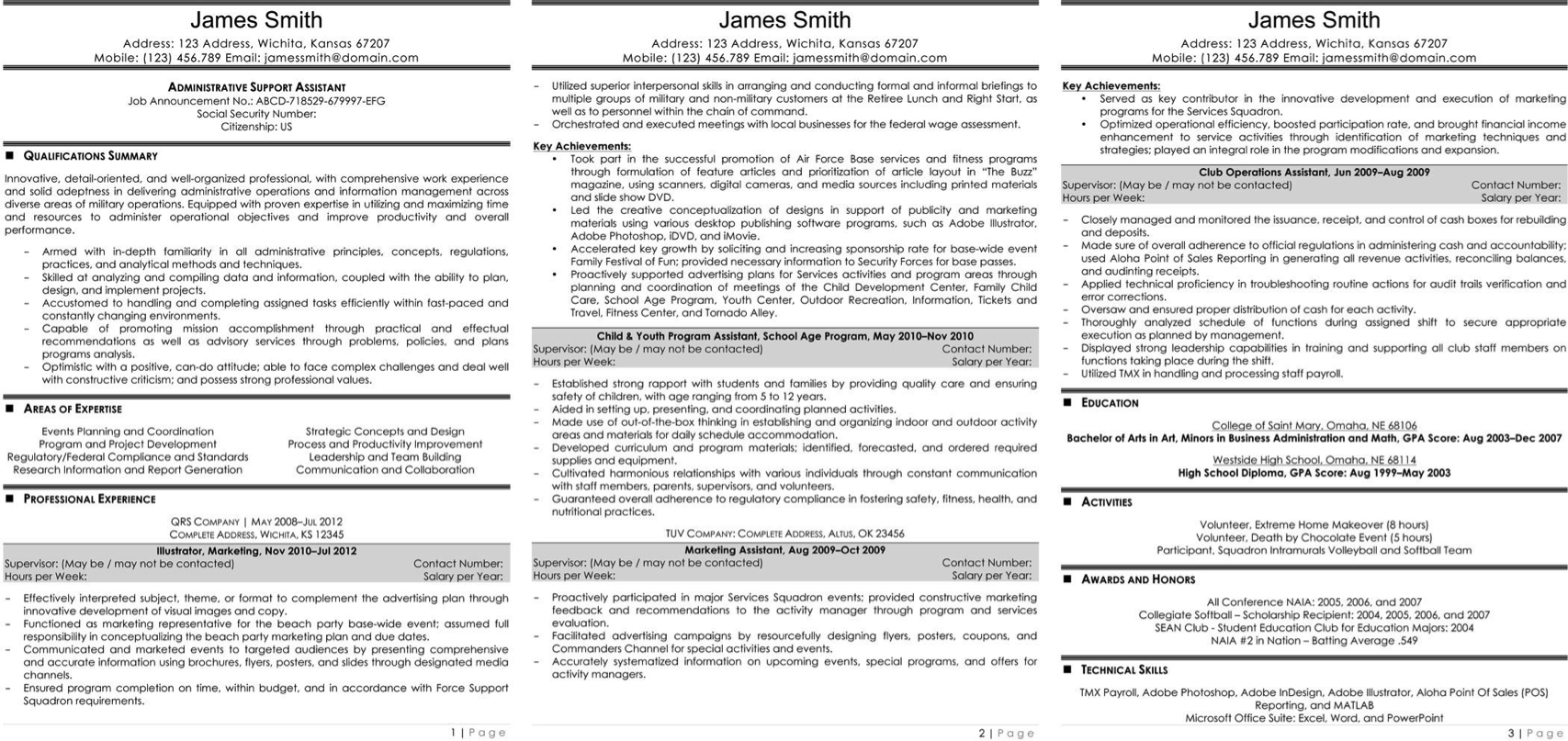 Federal Resume Template Untitled1 federal resume template|wikiresume.com