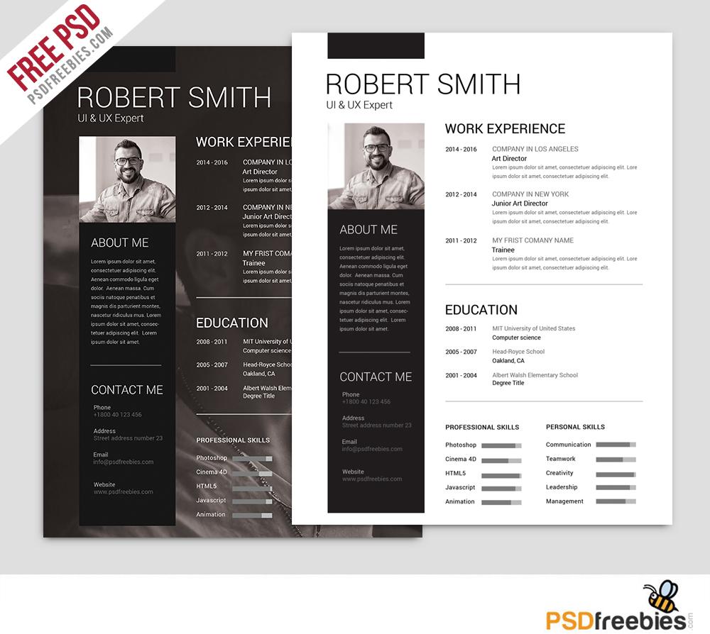 Free Resume Template Simple And Clean Resume Free Psd Template M 1024x1024 free resume template|wikiresume.com
