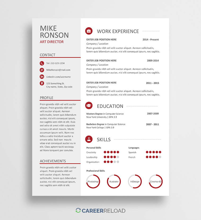Free Resume Templates For Word Resume Template Mike free resume templates for word|wikiresume.com