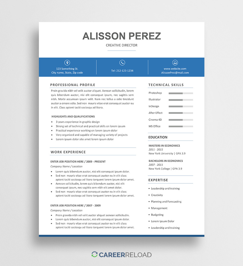 Free Resume Templates For Word Resume Template Word free resume templates for word|wikiresume.com