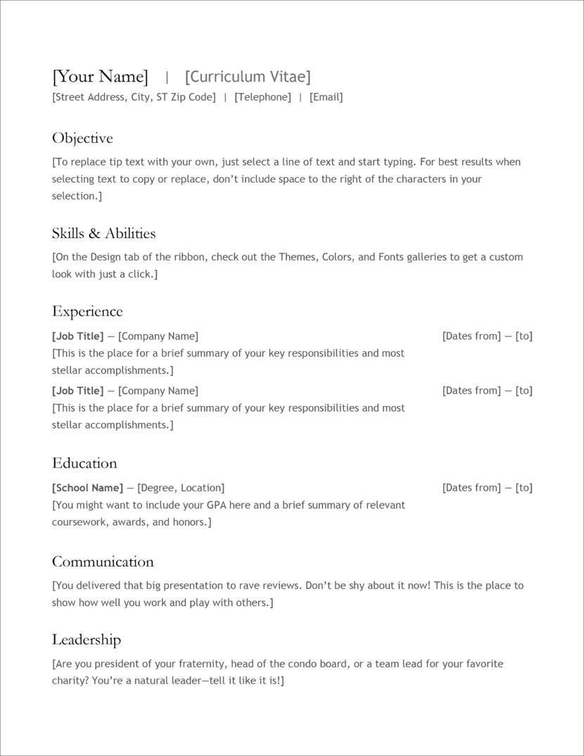 Free Resume Templates Microsoft Word Microsoft Cv Resume Template 02 830x1074 free resume templates microsoft word|wikiresume.com