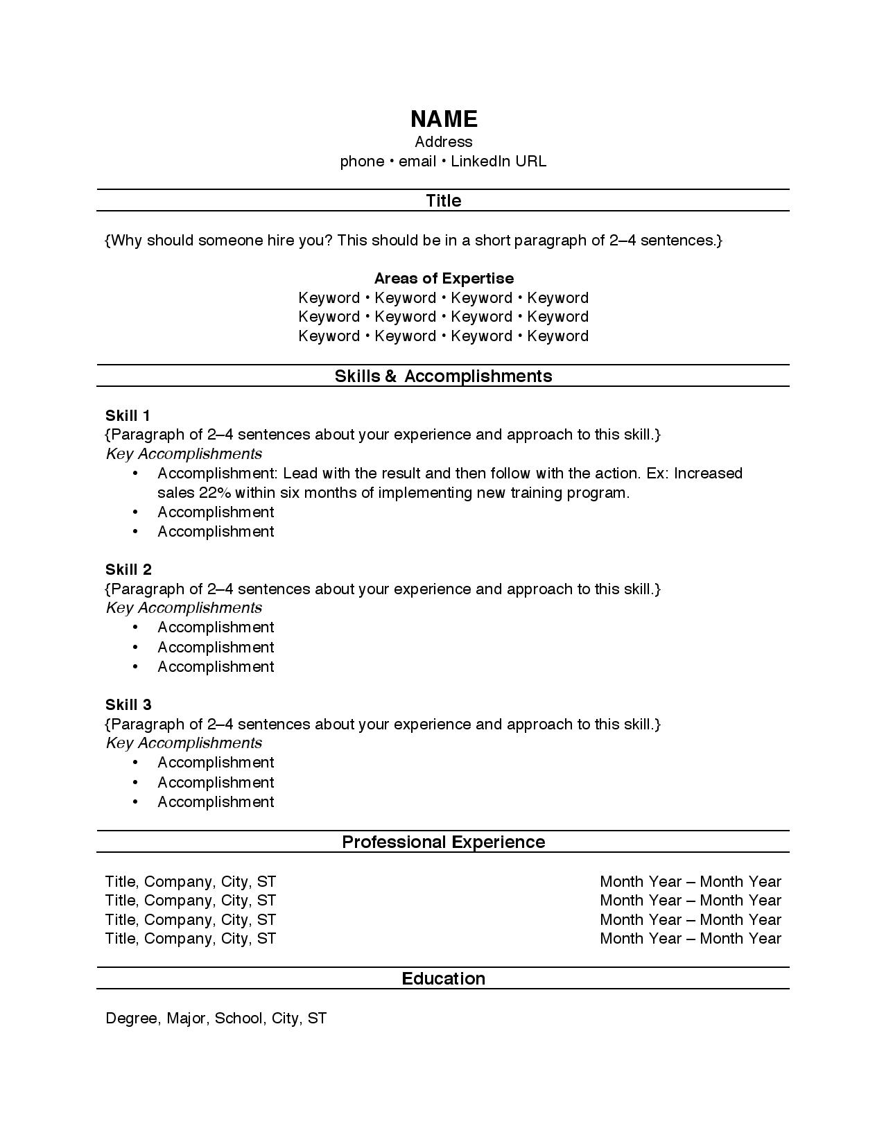 Functional Resume Template Functional Resume Template Page 001 functional resume template|wikiresume.com