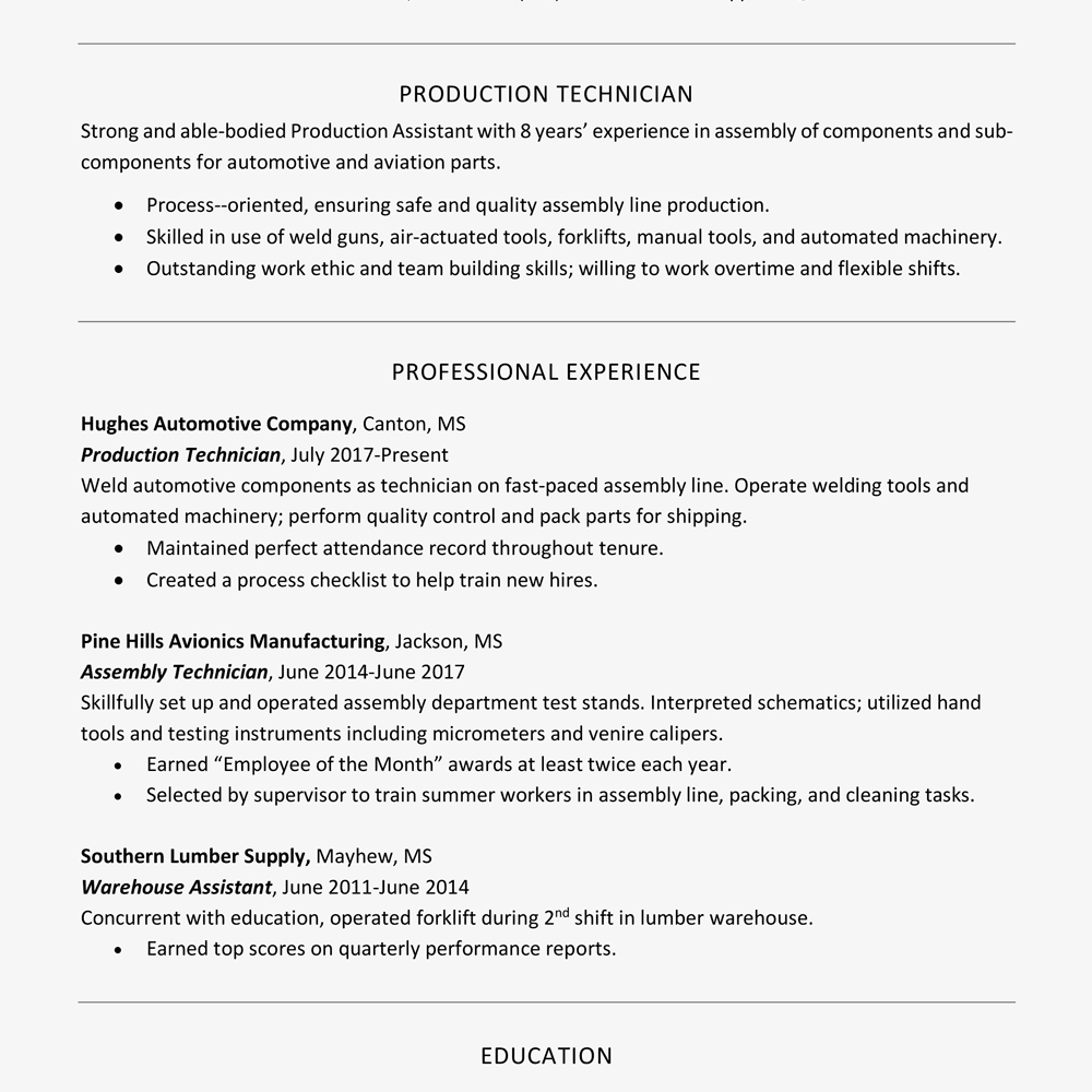 Good Resume Examples Create A Professional Resume