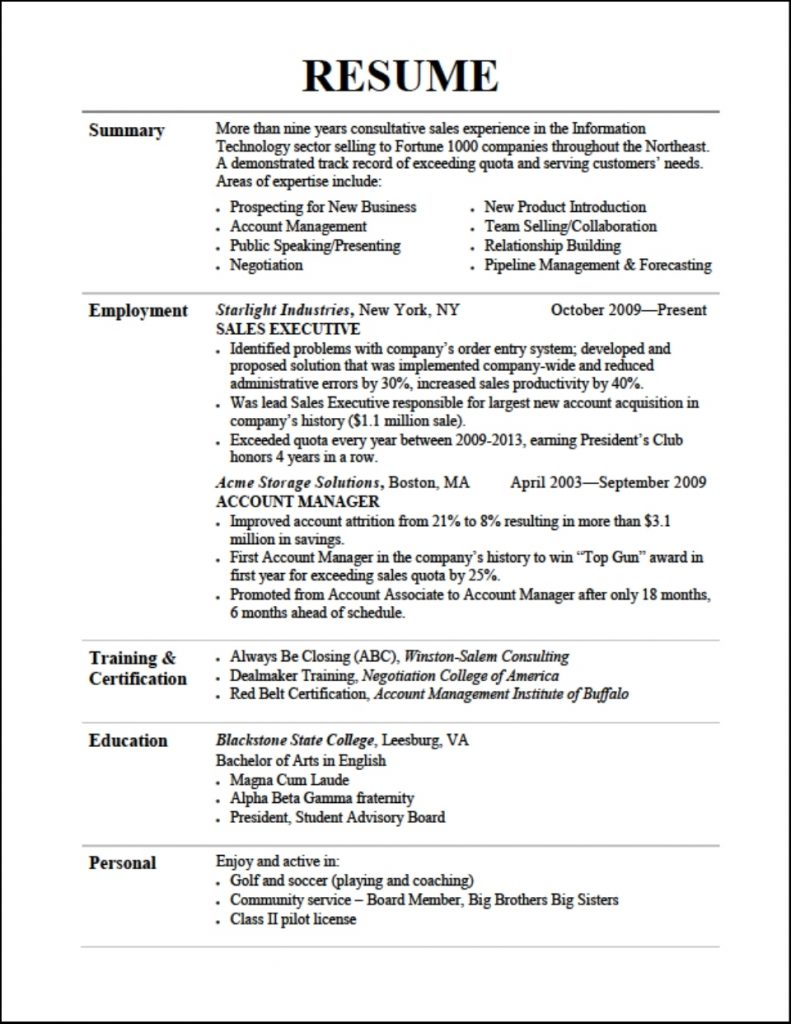 Great Resume Examples Barback Resume Examples Hotel Samples Good Resumes A Example