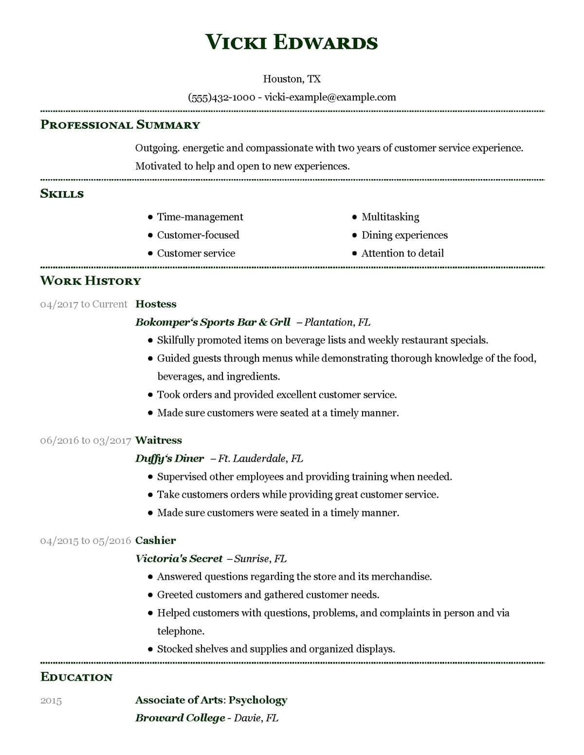 Great Resume Examples Unforgettable Restaurant Server Resume Examples To Stand Out